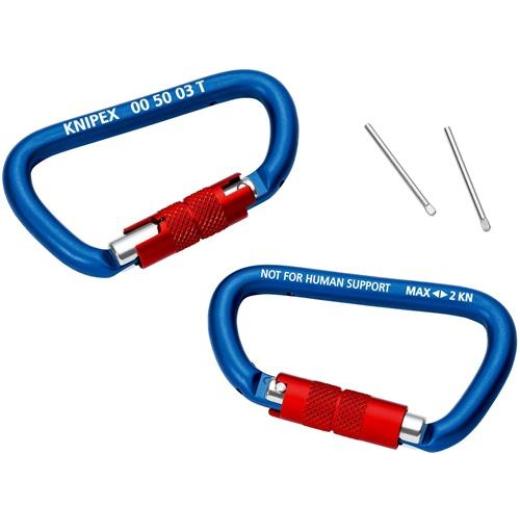 Materialkarabiner L.81mm m.Schraubverschluss blau besch.KNIPEX