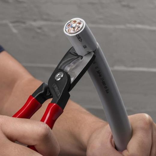 Kabelschere StepCut XL L.225mm Kopf brün.Ku.-Überzug KNIPEX