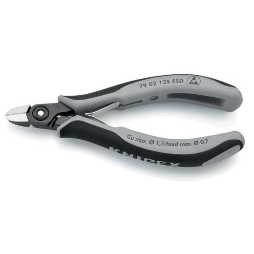 Präzisions-Elektronik-Seitenschneider L.125mm Form 0 Facette ja,sehr kl. ESD