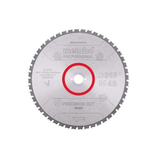 Kreissägeblatt precision cut wood professional D315xB2,4xBohrung30mm 48Z. WZ
