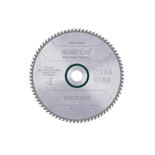Kreissägeblatt multi cut professional HW/CT D254xB2,4x30mm 80Z. Flach-Trapezzahn