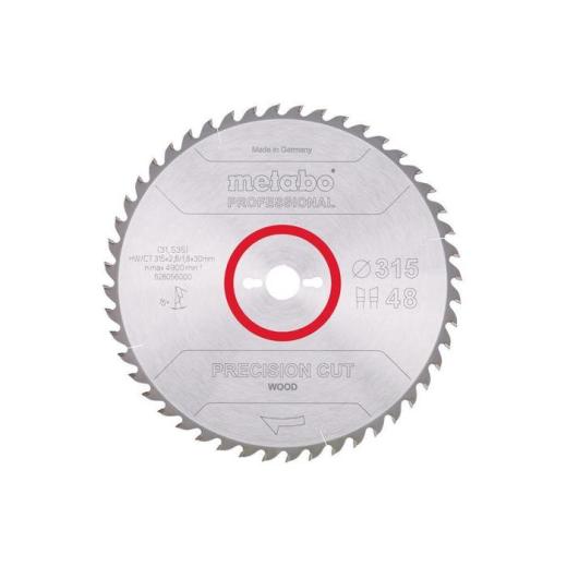 Kreissägeblatt precision cut wood professional D315xB2,8xg30mm 48Z. WZ 15Gr.