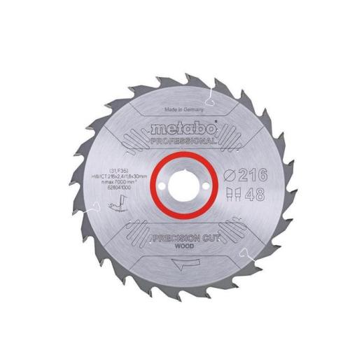 Kreissägeblatt precision cut wood professional D216xB2,4xBohrung30mm 48Z. WZ