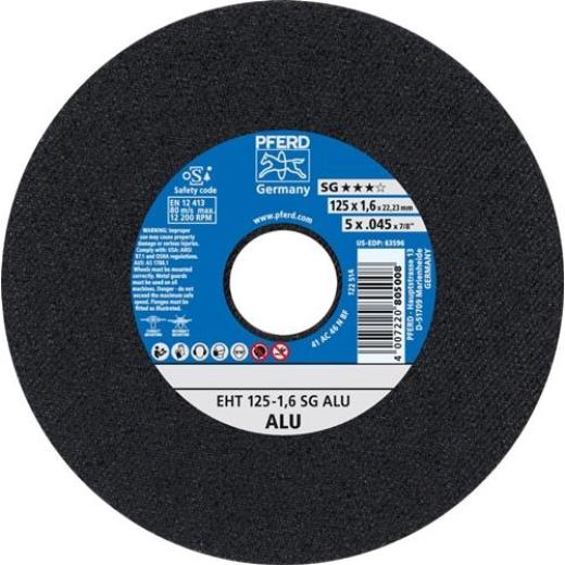 Trennscheibe SG ALU D125x1,6mm ger.Alu.Bohr.22,23mm PFERD | 25 Stück