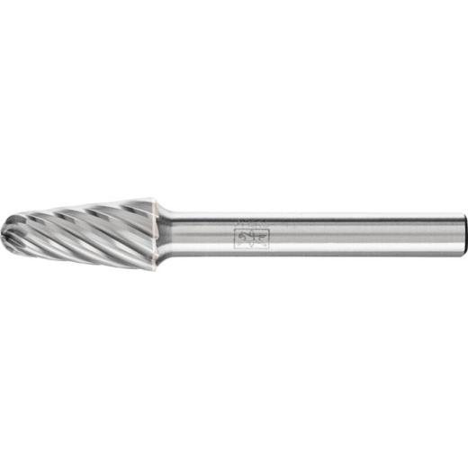 Frässtift KEL D.10mm Kopf-L.20mm Schaft-D.6mm HM Verz.INOX PFERD