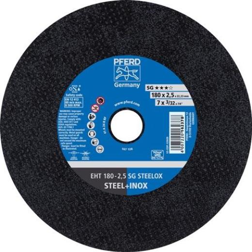 Trennscheibe SG STEELOX D180x2,5mm ger.INOX Bohr.22,23mm PFERD | 25 Stück