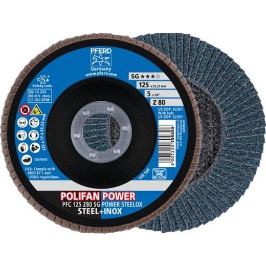 Fächerscheibe POWER STEELOX D.125mm K.80 INOX ZK Z Ausf.kon.PFERD | 10 Stück