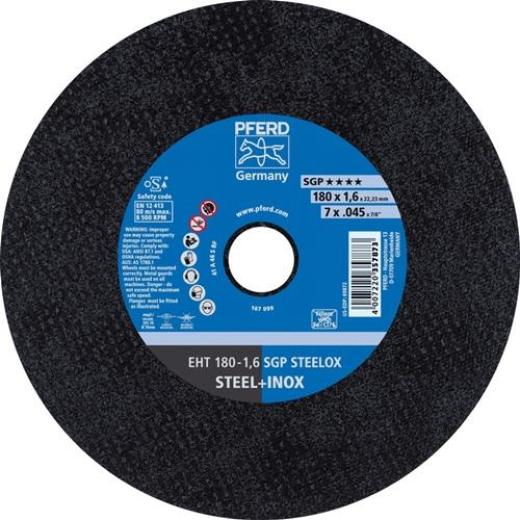Trennscheibe SGP STEELOX D180x1,6mm ger.INOX Bohr.22,23mm PFERD | 25 Stück