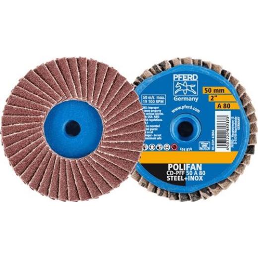 Fächerschleifscheibe COMBIDISC-Mini-POLIFAN D.50mm K.80 19100min-¹ PFERD | 10 Stück