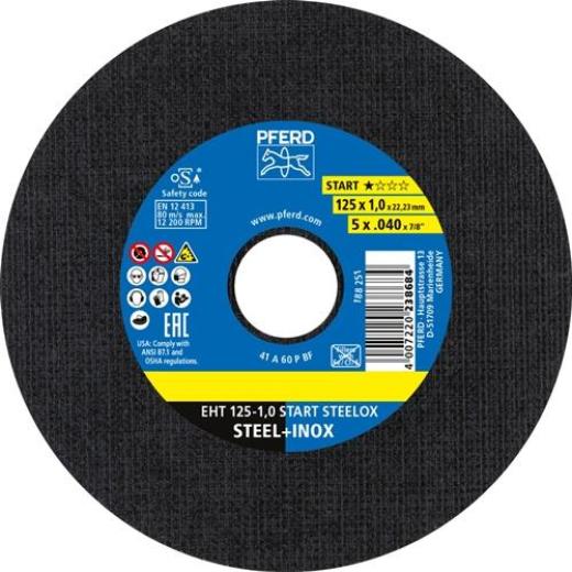 Trennscheibe STEELOX BOX D125x1mm ger.INOX Bohr.22,23mm Box á 25 St.PFERD | 25 Stück