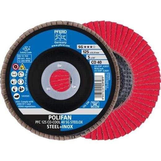 Fächerscheibe POLIFAN CO-COOL SG STEELOX D.125mm K.40 kon.INOX CO | 10 Stück