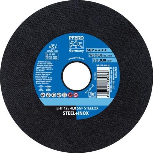 Trennscheibe SGP STEELOX D125x0,8mm ger.INOX Bohr.22,23mm PFERD | 25 Stück