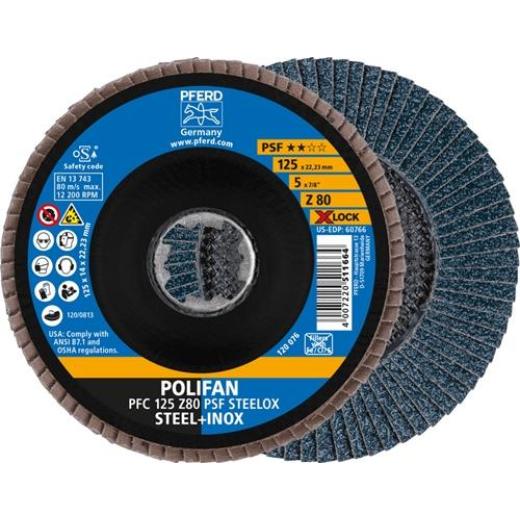 Fächerscheibe X-LOCK PSF Z STEELOX D.125mm K.80 kon.INOX ZK Z PFERD | 10 Stück