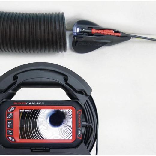 Rohrkamera RC 3 Kabel-L.15+30m Kamerakopf-D.13mm RUNPOTEC