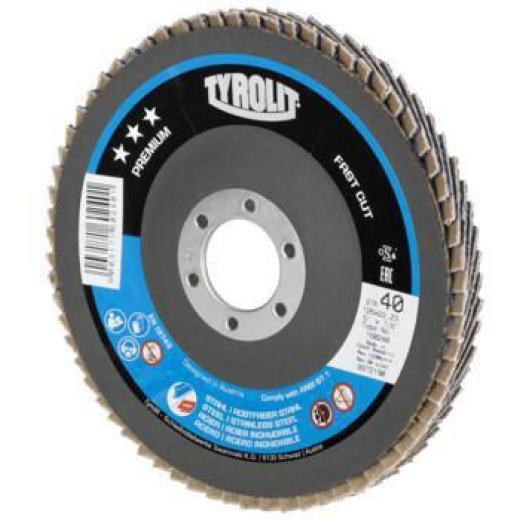 Fächerscheibe PREMIUM FASTCUT D.125mm K.40 gekr.Stahl,VA ZA-ZK | 10 Stück