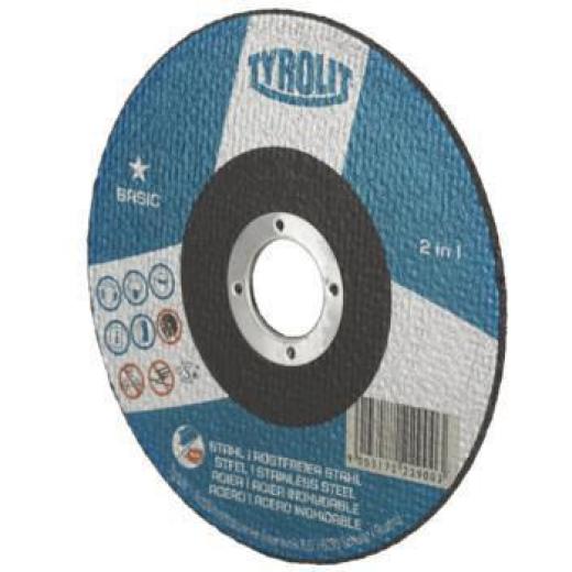 Trennscheibe BASIC D125x1mm ger.2in1 Bohr.22,23mm TYROLIT | 25 Stück