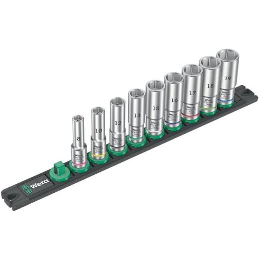 Steckschlüsseleinsatzset Deep 1 9-tlg.Antr.10mm (3/8) Zoll WERA