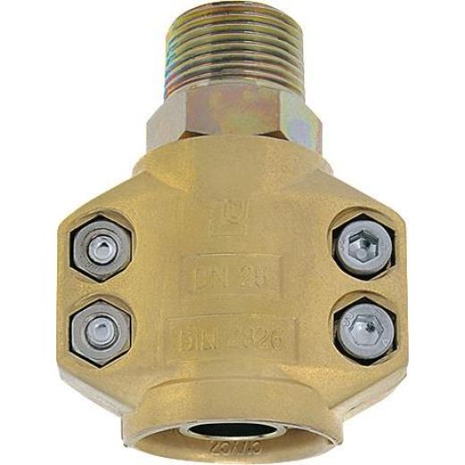 Dampfschlaucharmatur STA verz.u.gelb passiviert Schl.-Gr.19mm AG 3/4 Zoll TEGUMA