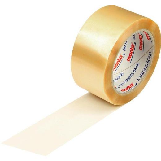 Klebeband monta 201 Breite 50mm Länge 66m S.54µ PVC transparent leise TRANSPAK | 36 Stück