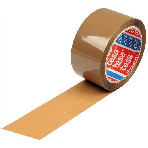 Klebeband tesa 4024 Breite 50mm Länge 66m Stärke 52µ PP braun leise TESA | 36 Stück