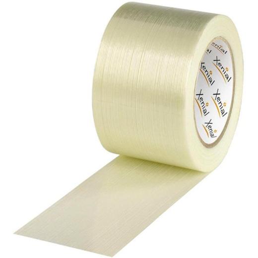 Filamentklebeband m.Längsfaden Breite 75mm Länge 50m S.100µ transparent XENIAL | 12 Stück