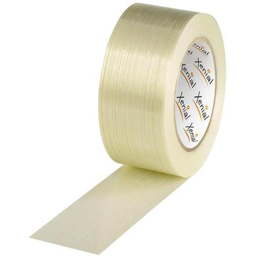 Filamentklebeband m.Längsfaden Breite 50mm Länge 50m S.100µ transparent XENIAL | 18 Stück