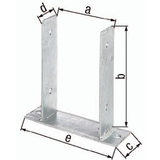 U-Pfostenträger ETA-10/0210 91x200x60x50x200mm TZN z.Aufschr.GAH
