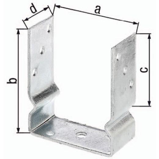 U-Pfostenträger ETA-10/0210 101x150x100x60mm TZN z.Aufschr.GAH