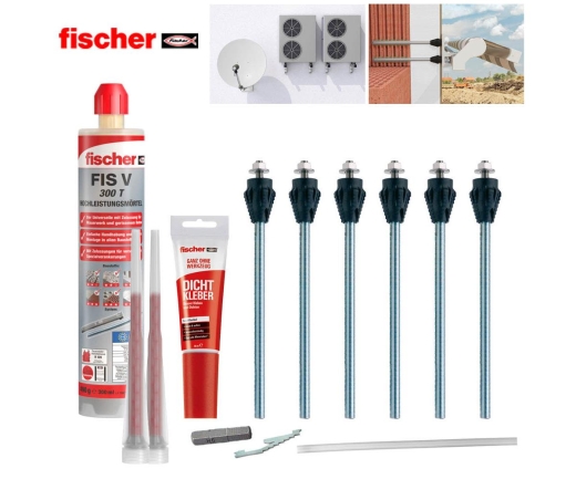 fischer TherMax Befestigungsset für Vollbaustoffe, 12/110 M12 gvz - 6er Set