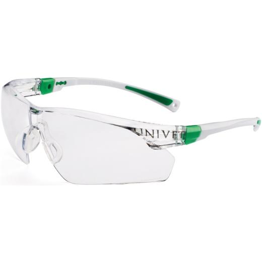 Schutzbrille 506 UP EN 166,EN 170 Bügel weiß grün,Scheibe klar PC UNIVET