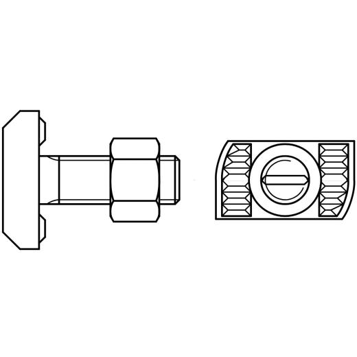 Halfenschrauben | Typ HZS 41/22 | M 12 x 50 | Edelstahl A4 | 25 Stück