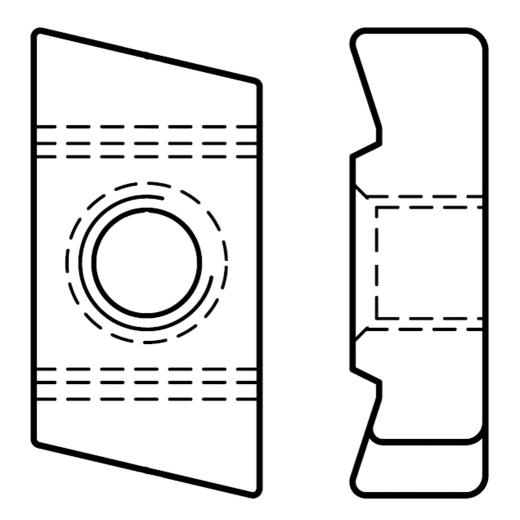 Hakenkopf  Gewindeplatte | Typ 40/22 | M 10 | galv. verzinkt | 100 Stück
