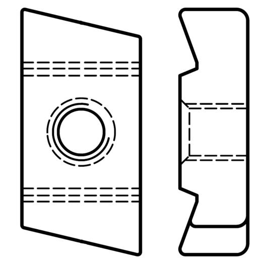 Hakenkopf  Gewindeplatte | Typ 50/30 | M 10 | galv. verzinkt | 50 Stück