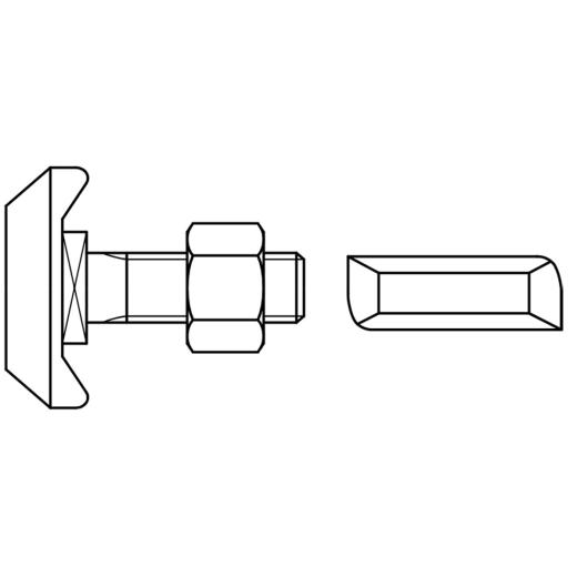 Halfenschrauben | Typ 72/48 | Stahl 4.6 | M 20 x 75 | feuerverzinkt | 20 Stück
