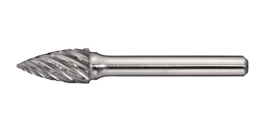 Frässtift SPG Special Steel Ø 6 mm Kopf-L.16 mm Schaft-Ø 6 mm HM Verz.Kreuz TECWERK