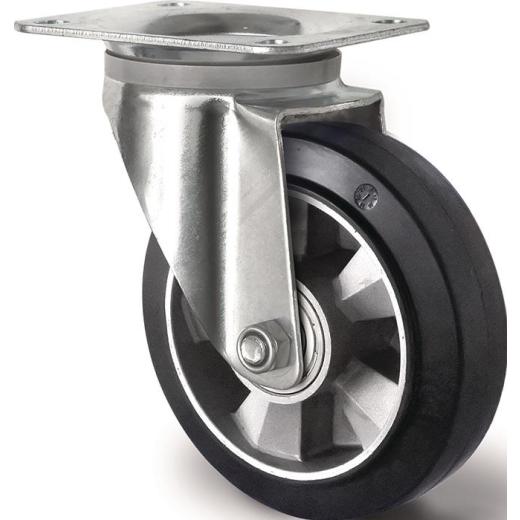 Schwerlastlenkrolle D.125mm Trgf.300kg Lenkrolle Elastikgummi 135mm