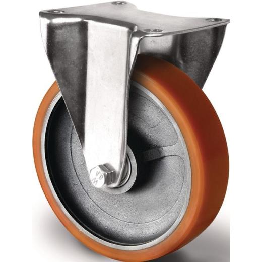 Schwerlastbockrolle D.125mm Trgf.700kg Bockrolle Guß-PU 135mm 110mm TECWERK