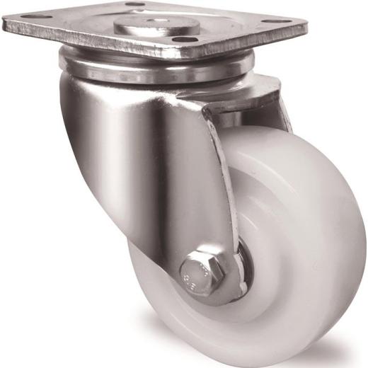 Schwerlast-Lenkrolle D.100mm Trgf.500kg Ku.Platte L100xB85mm Farbe Rl.weiß TW