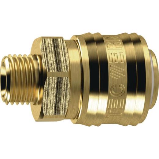 Schnellverschlusskupplung DN 7,2,AG MS blk Gew.G 1/2 Zoll 20,95mm TECWERK | 10 Stück