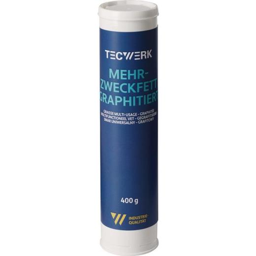 Mehrzweckfett graphitiert 400g schwarz Kartusche TECWERK | 12 Stück