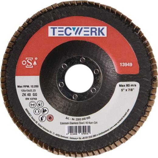 Fächerscheibe D.125mm K.60 kon.Alu.SCg TECWERK | 10 Stück