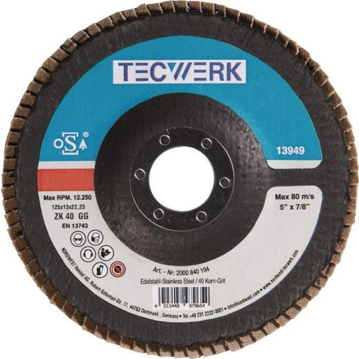 Fächerscheibe Kehlnaht D.125mm K.60 kon.INOX ZK TECWERK | 10 Stück