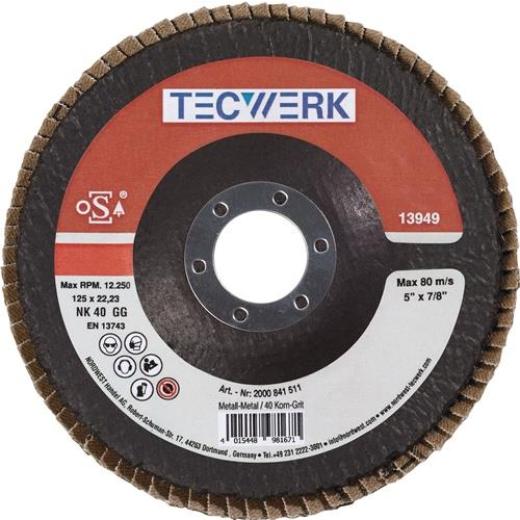 Fächerscheibe D.125mm K.60 kon.Stahl/Holz NK TECWERK | 10 Stück