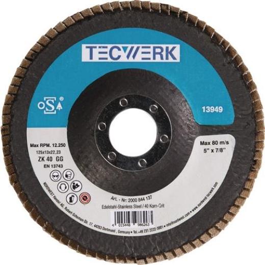 Fächerscheibe Action D.125mm K.40 kon.INOX ZK TECWERK | 10 Stück