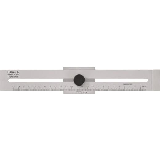Streichmaß 200mm m.flachem Schieber INOX TECWERK