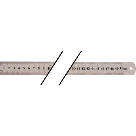 Stahlmaßstab L.500mm rostfr.Stahl Teilung B=mm/1/2mm TECWERK