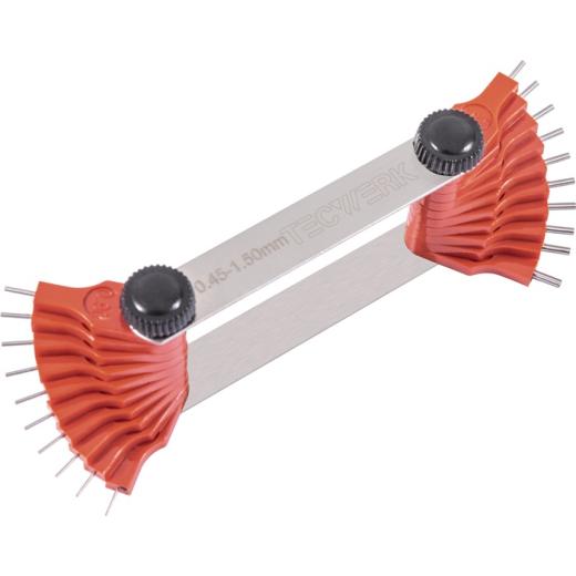 Düsenlehre 1,5-3,0mm Stiftanzahl 16 St. TECWERK