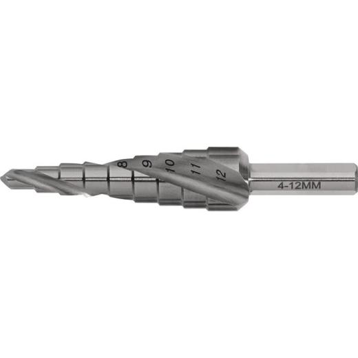Stufenbohrer Bohrber.4-12mm HSS Spiralnut Z.2 Stufen 9 TECWERK