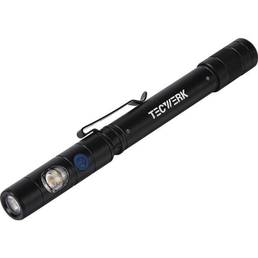 LED-Stiftleuchte Li-ion 90m blau/schwarz TECWERK