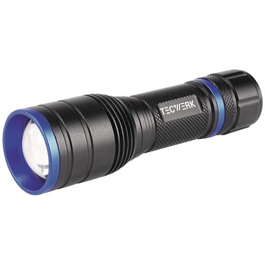 LED-Taschenlampe 150-500 lm 3xAAA 100/170m schwarz TECWERK